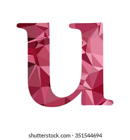 Red Alphabet Polygon Style, Creative Design Templates