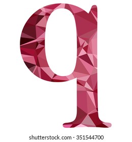 Red Alphabet Polygon Style, Creative Design Templates