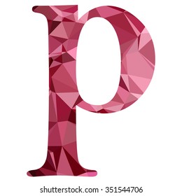Red Alphabet Polygon Style, Creative Design Templates