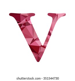 Red Alphabet Polygon Style, Creative Design Templates