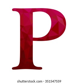 Red Alphabet Polygon Style, Creative Design Templates