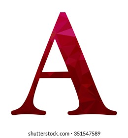 Red Alphabet Polygon Style, Creative Design Templates