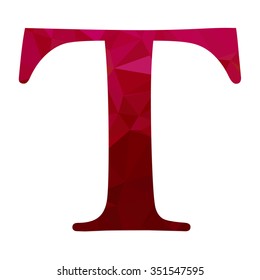 Red Alphabet Polygon Style, Creative Design Templates