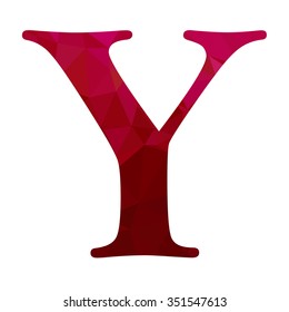 Red Alphabet Polygon Style, Creative Design Templates