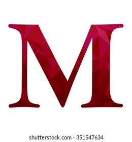 Red Alphabet Polygon Style, Creative Design Templates