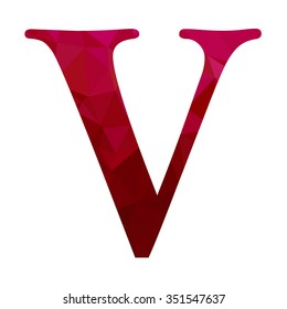 Red Alphabet Polygon Style, Creative Design Templates