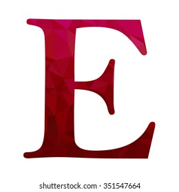 Red Alphabet Polygon Style, Creative Design Templates