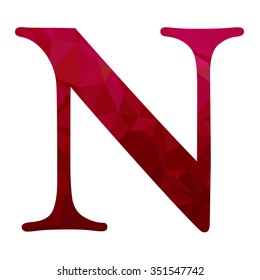 Red Alphabet Polygon Style, Creative Design Templates