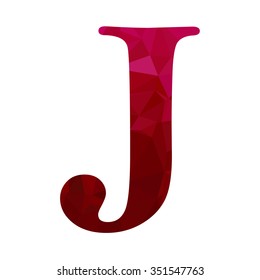 Red Alphabet Polygon Style, Creative Design Templates