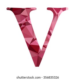 Red Alphabet Polygon Style, Creative Design Templates