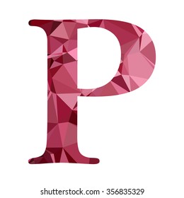 Red Alphabet Polygon Style, Creative Design Templates