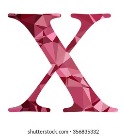 Red Alphabet Polygon Style, Creative Design Templates