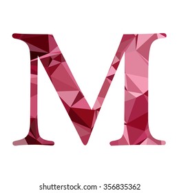 Red Alphabet Polygon Style, Creative Design Templates