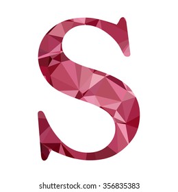 Red Alphabet Polygon Style, Creative Design Templates
