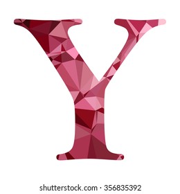 Red Alphabet Polygon Style, Creative Design Templates