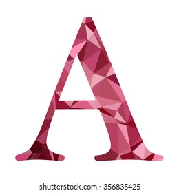 Red Alphabet Polygon Style, Creative Design Templates