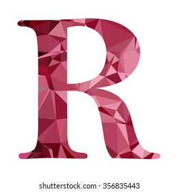 Red Alphabet Polygon Style, Creative Design Templates
