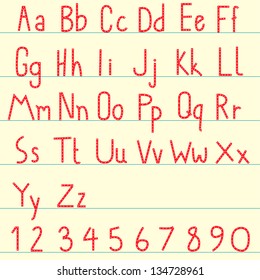 red alphabet set