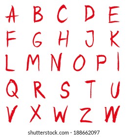 Red Alphabet, Vector Illustration