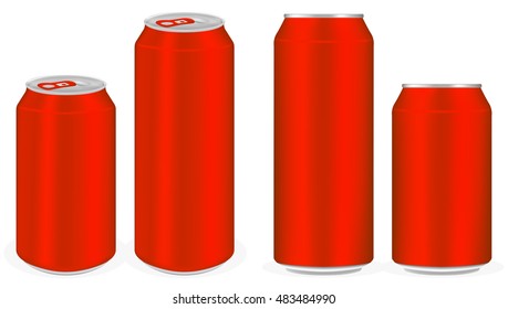 red aluminium soft drink cans vector
