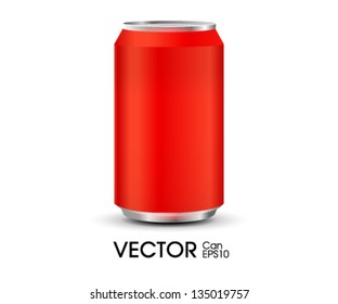 Red aluminum can