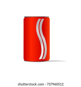 Red aluminum cans with two white line ideal for beer lager alcohol soft drink soda lemonade cola energy drink  juice water