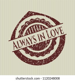 Red Always in Love distressed rubber stamp