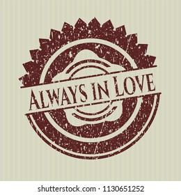 Red Always in Love distressed rubber seal