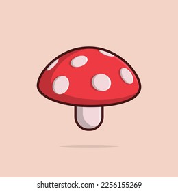 Red amanita mushrooms vector illustration