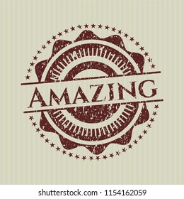 Red Amazing distress rubber grunge stamp