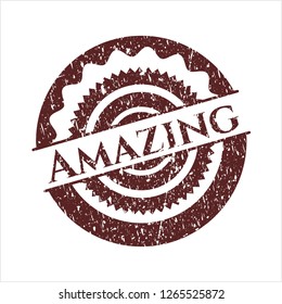 Red Amazing grunge style stamp