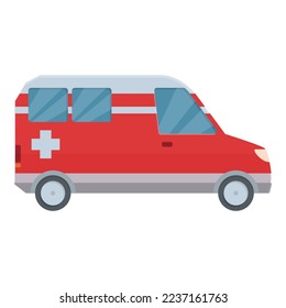 Red ambulance icon cartoon vector. Car medical. Modern van