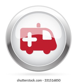 Red Ambulance icon on chrome web button