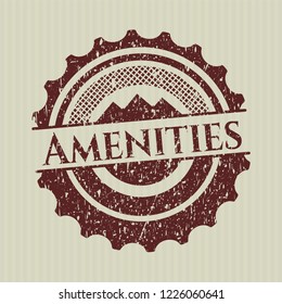 Red Amenities rubber grunge texture stamp