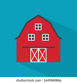 red american barn icon- vector illustration