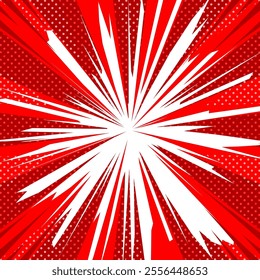 Red American Comic Style Background - Square version -