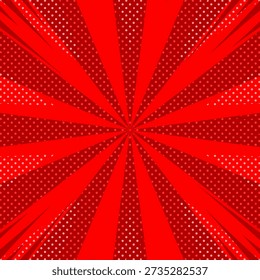 Red American Comic Style Background - Square version -