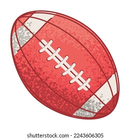 red american football ball over white