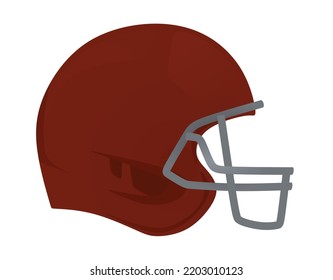 Red American football helmet, vector