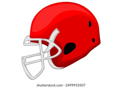 Red American Football Helmet Vector