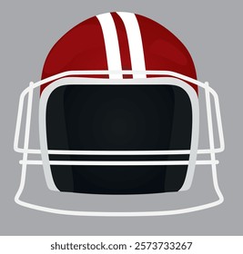 Red American football helmet, vector