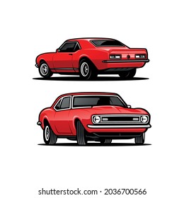 red american muscle car isolated vector