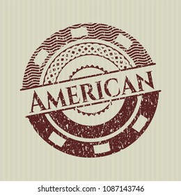  Red American rubber stamp