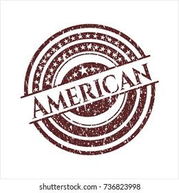 Red American rubber stamp