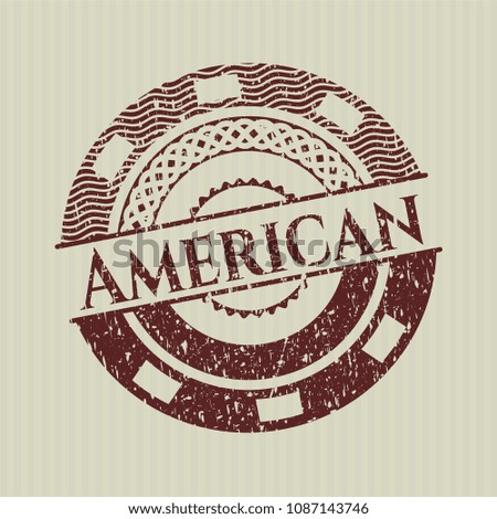  Red American rubber stamp