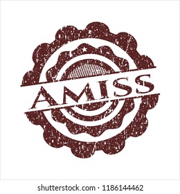 Red Amiss distressed grunge seal