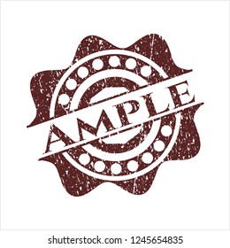 Red Ample distressed rubber seal with grunge texture