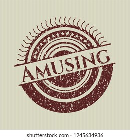 Red Amusing distress rubber grunge seal