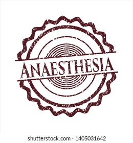 Red Anaesthesia rubber stamp with grunge texture