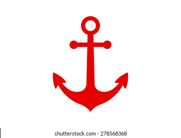 Red anchor icon on white background